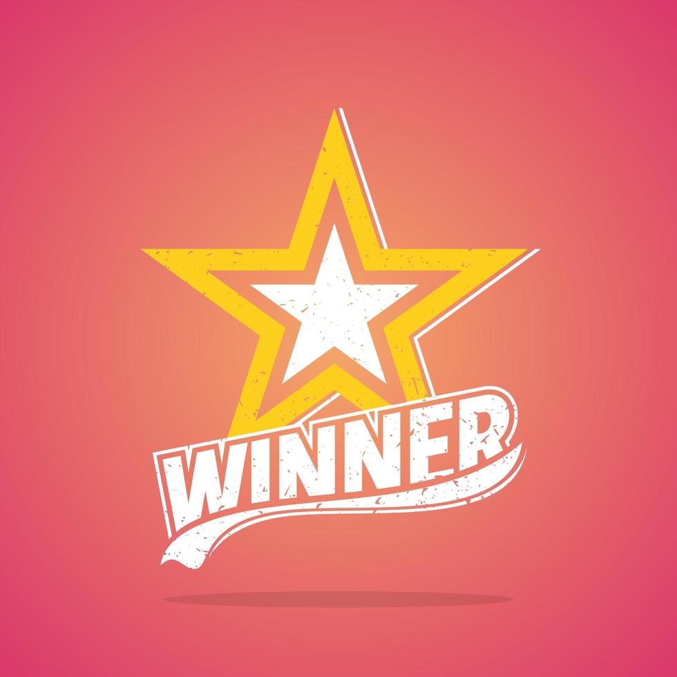 ''Winner'' Grunge Star Retro Design vector