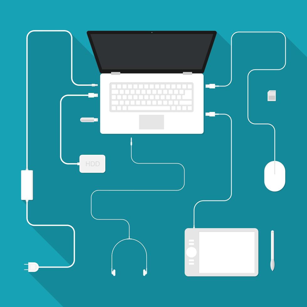 Computer Laptop and Accessories vector