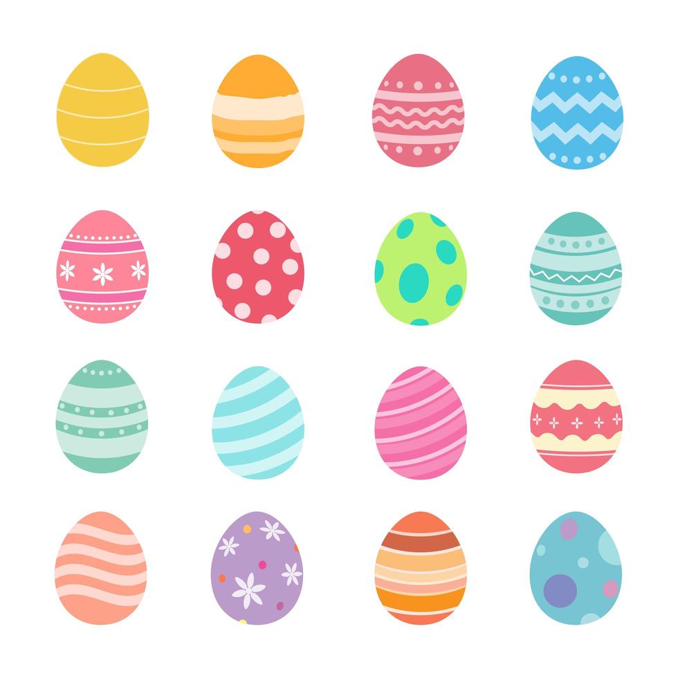 conjunto de huevos de pascua vector