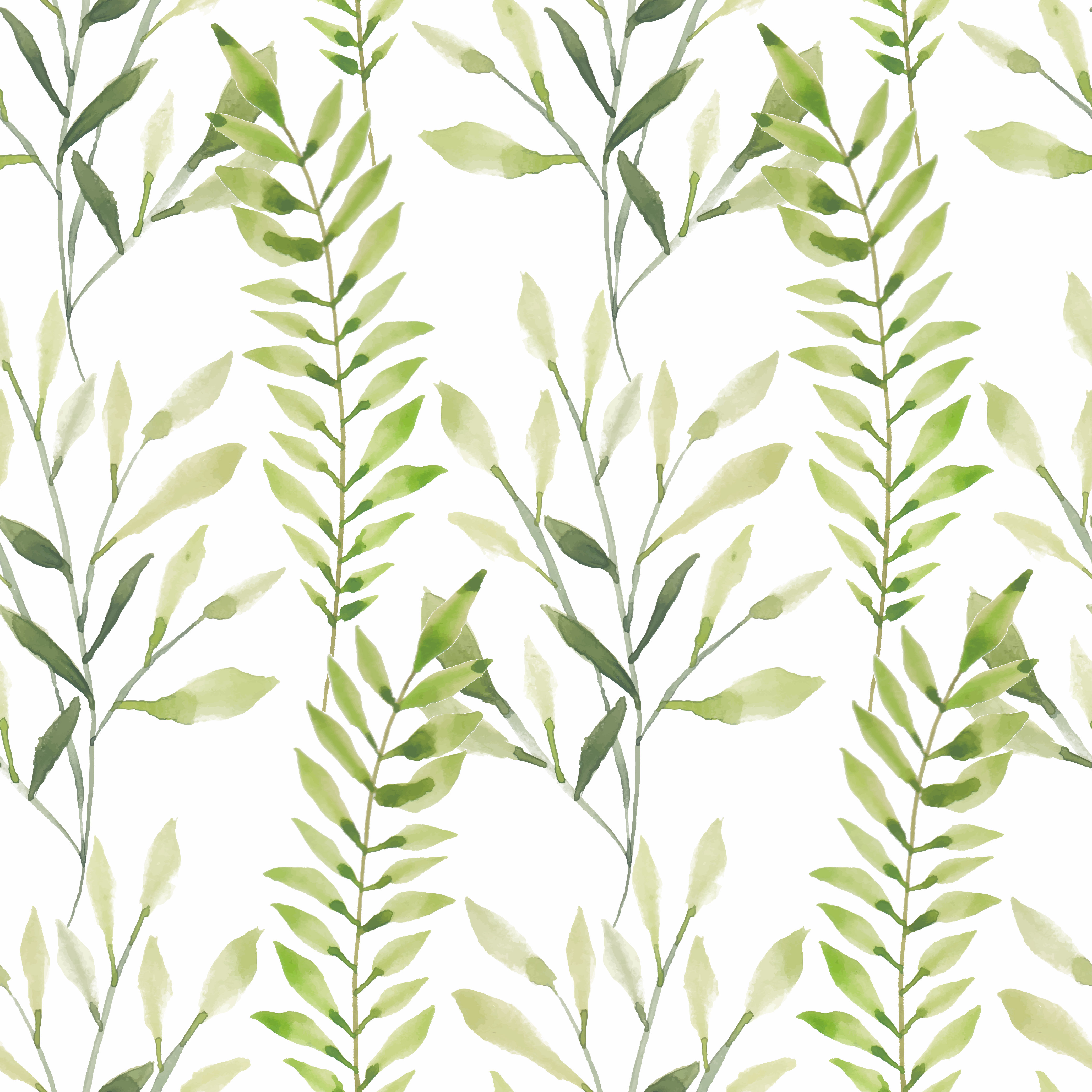 Seamless Watercolor Green Leaf Pattern Vector Art At Vecteezy