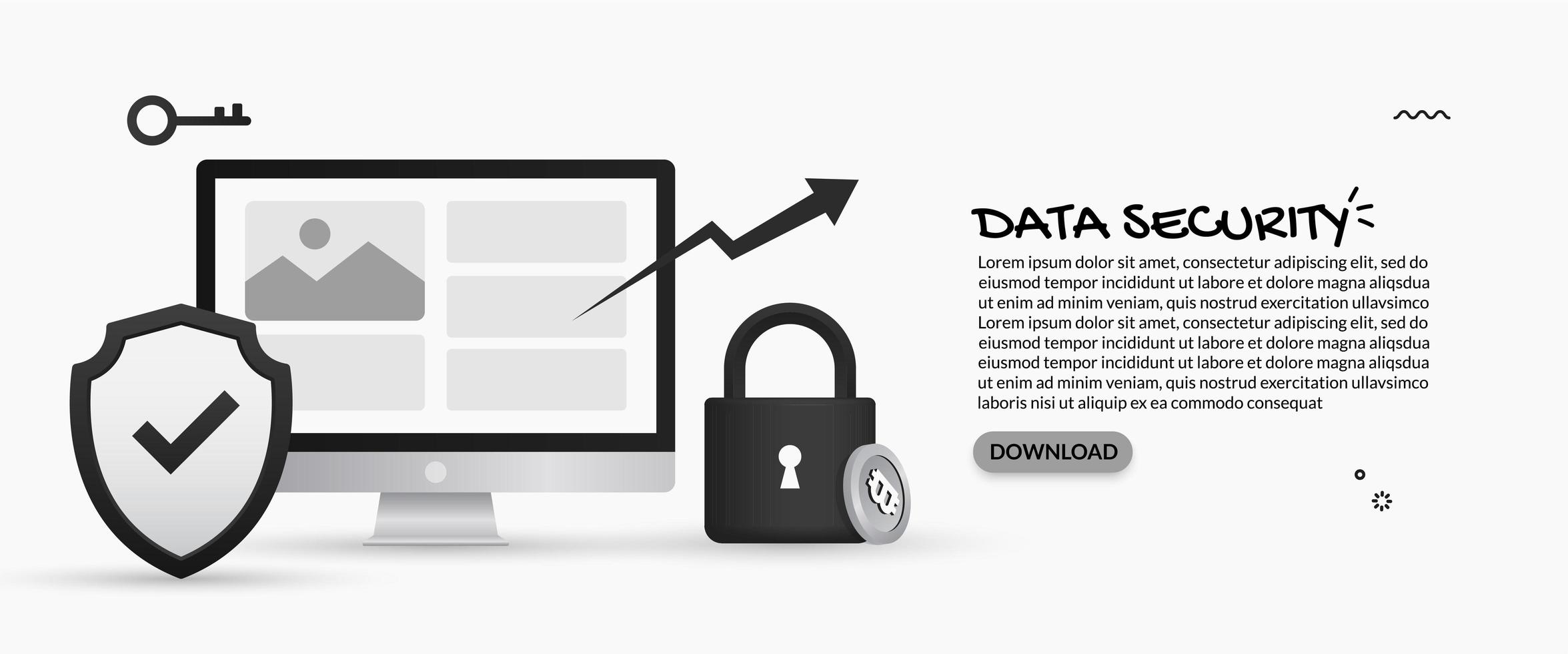 Data security and personal information protection design vector