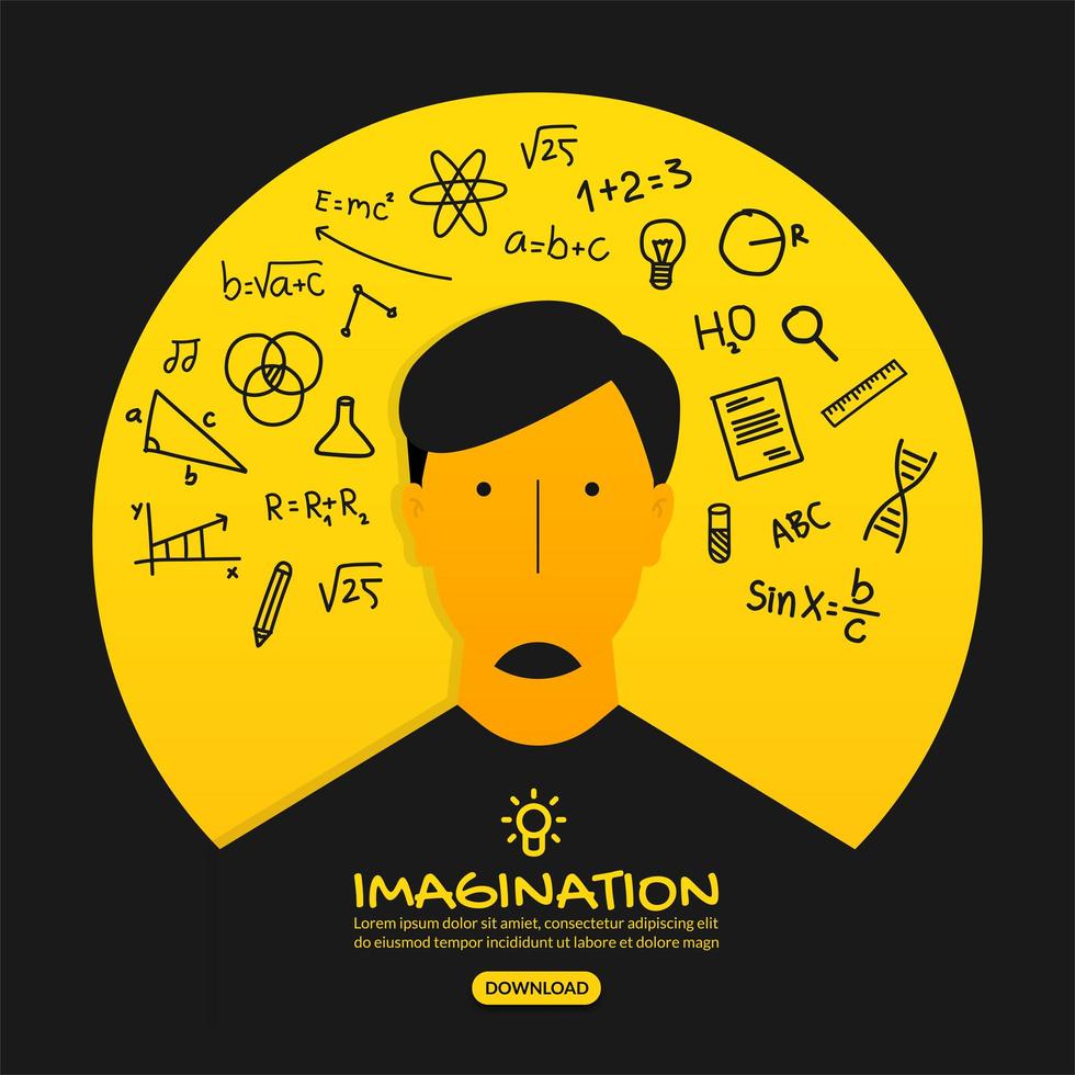 Creative idea design with smart thinking man vector