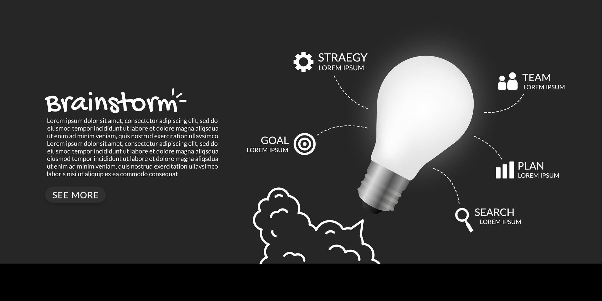 Business icons around light bulb launching to space vector