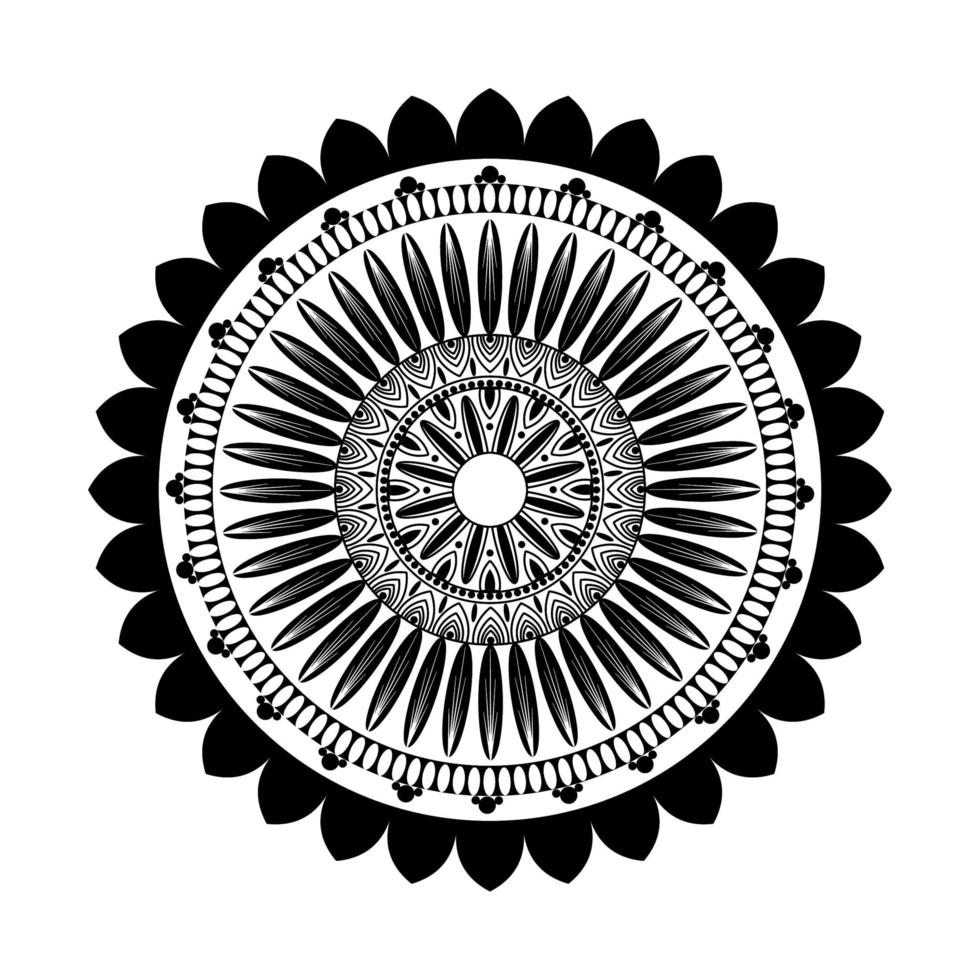 Black Floral Mandala 1222177 Vector Art at Vecteezy