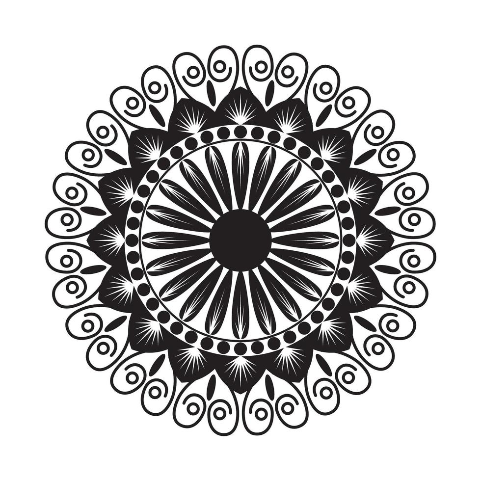 Black Mandala with Floral Style 1222182 Vector Art at Vecteezy
