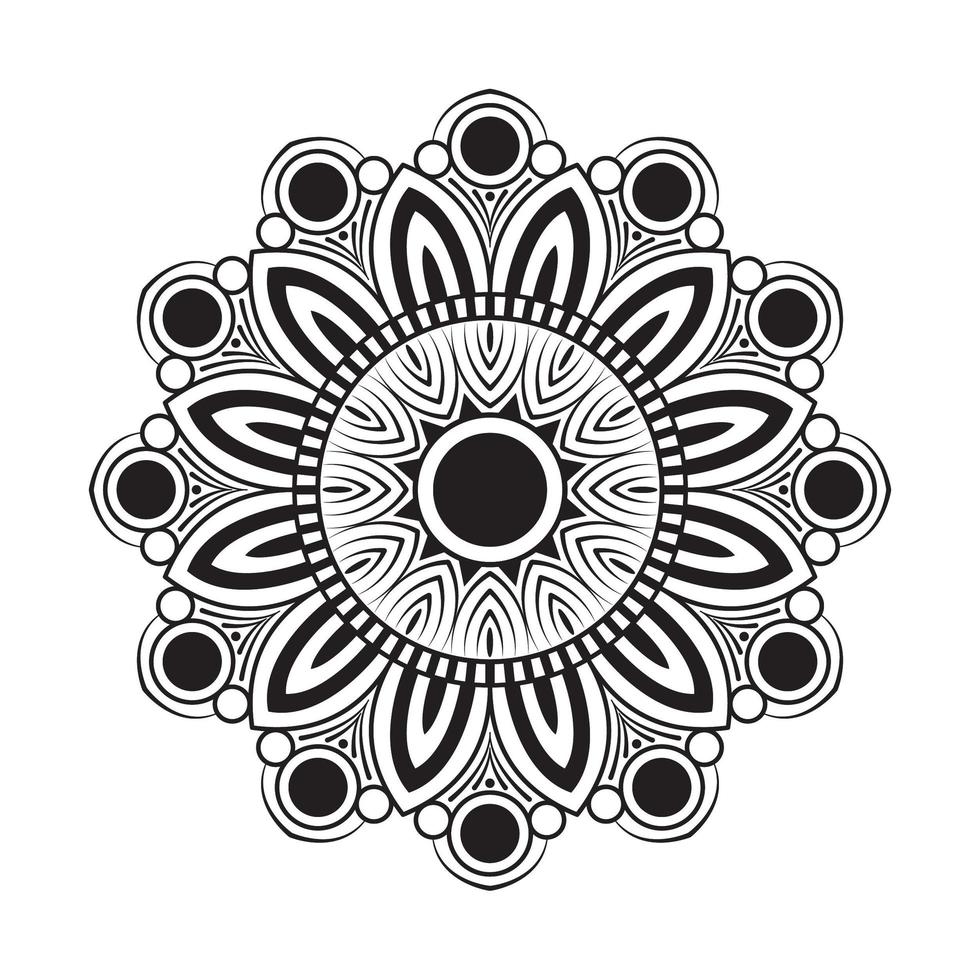 White and black flower mandala vector