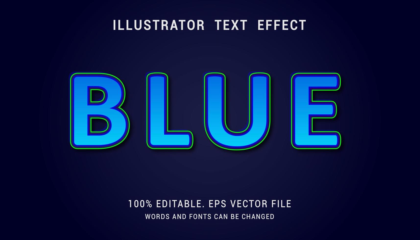 Blue Text Effect with Blue and Green Outlines Download Free Vectors