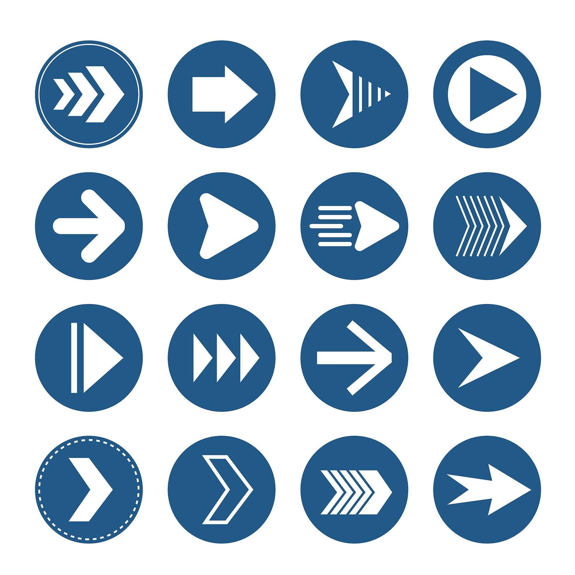 Blue arrow collection 1222212 Vector Art at Vecteezy