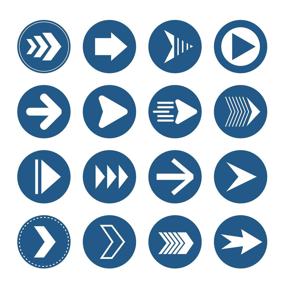 Blue arrow collection vector