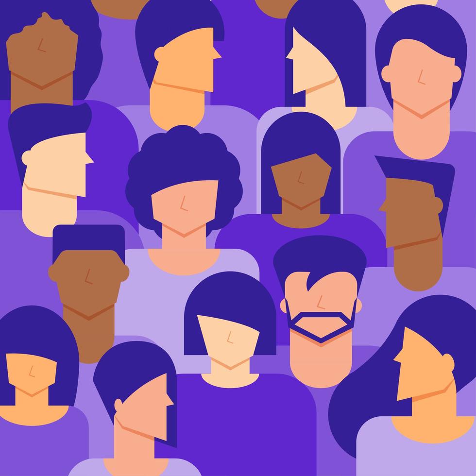 Women and Men Diversity Background vector