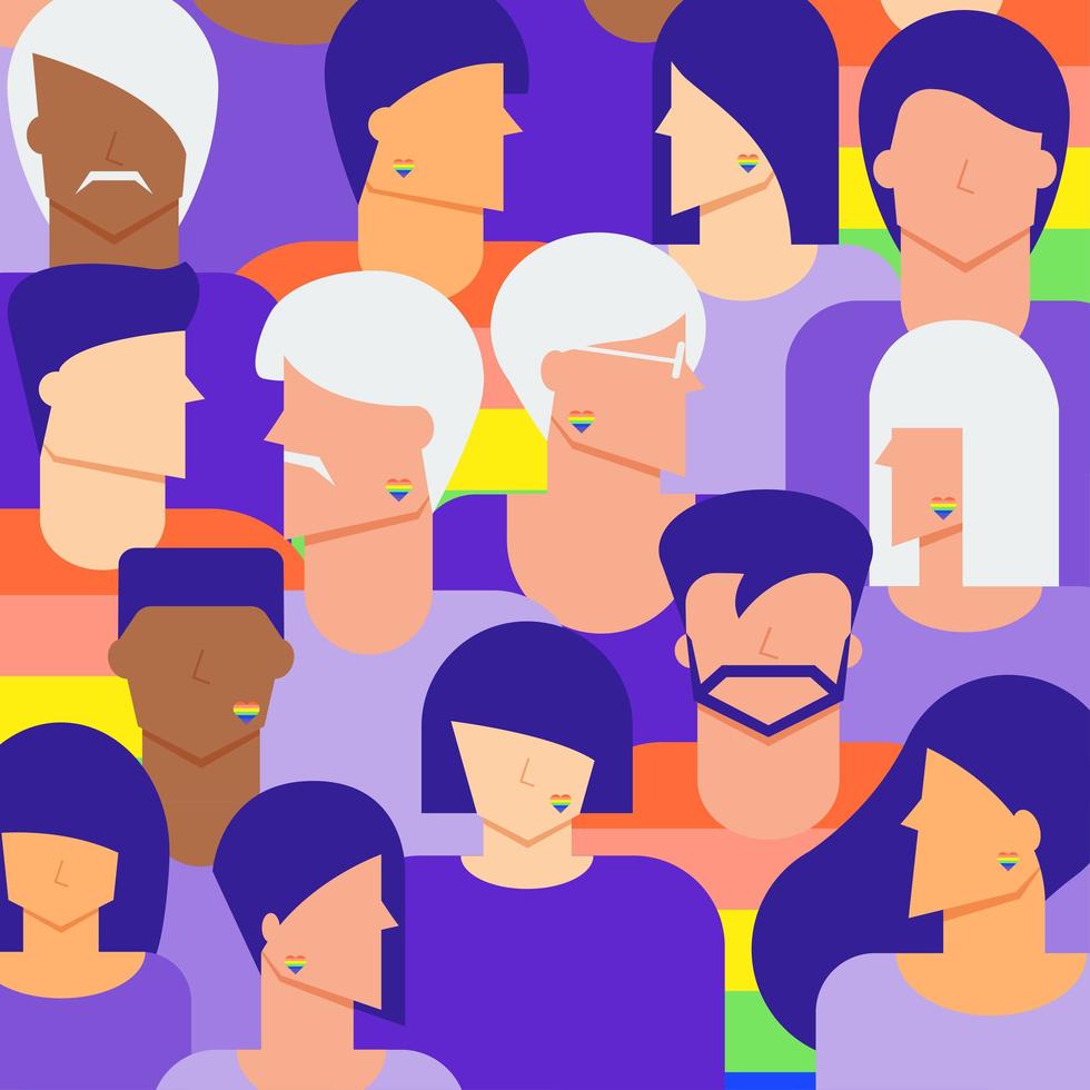 diversidad lgbtq personas antecedentes vector