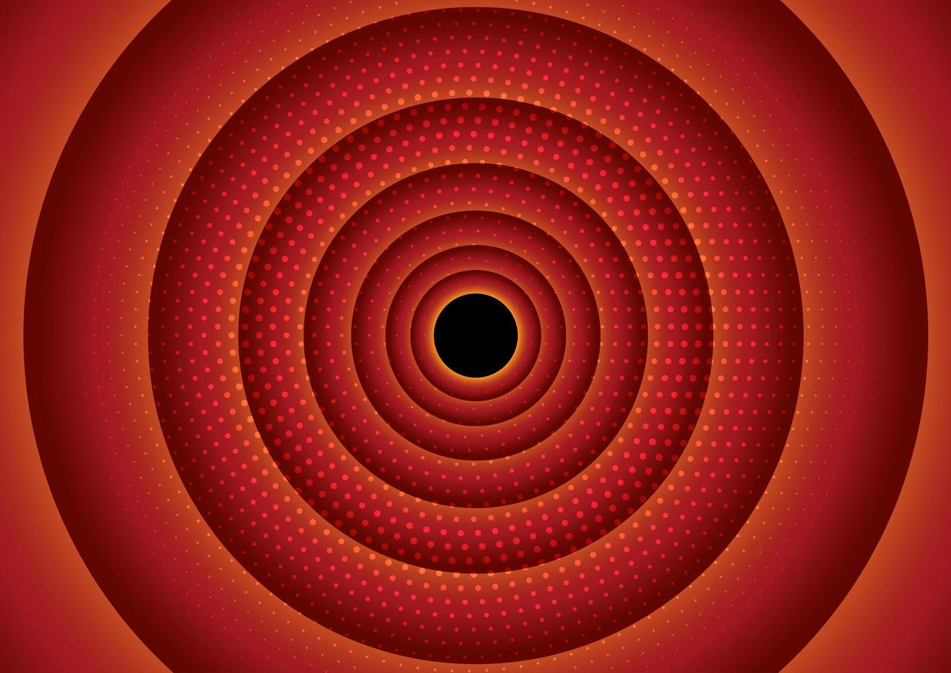 Circular red halftone design vector