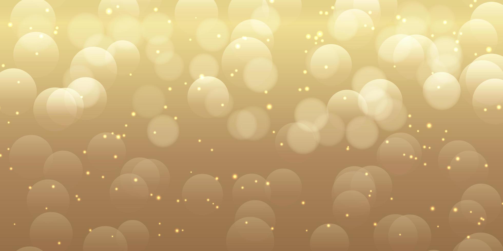 Bokeh golden lights banner design vector