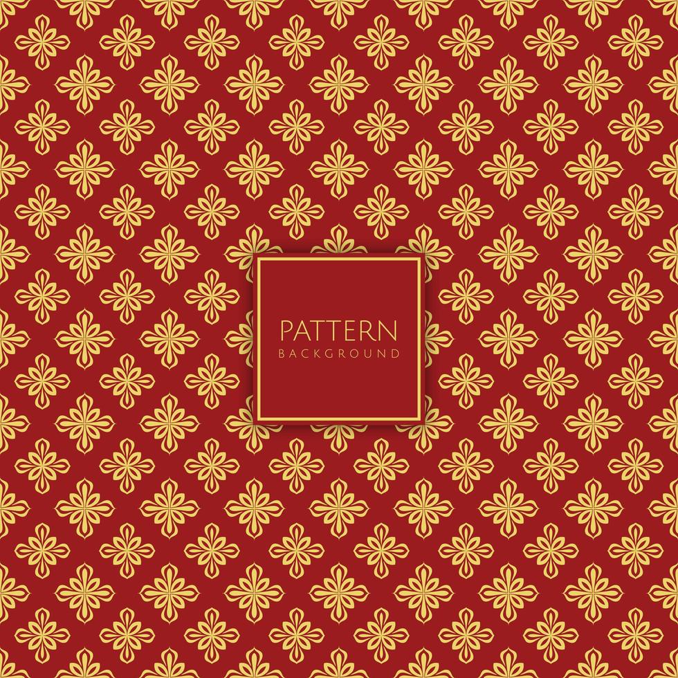 Decorative gold and red diamond pattern vector