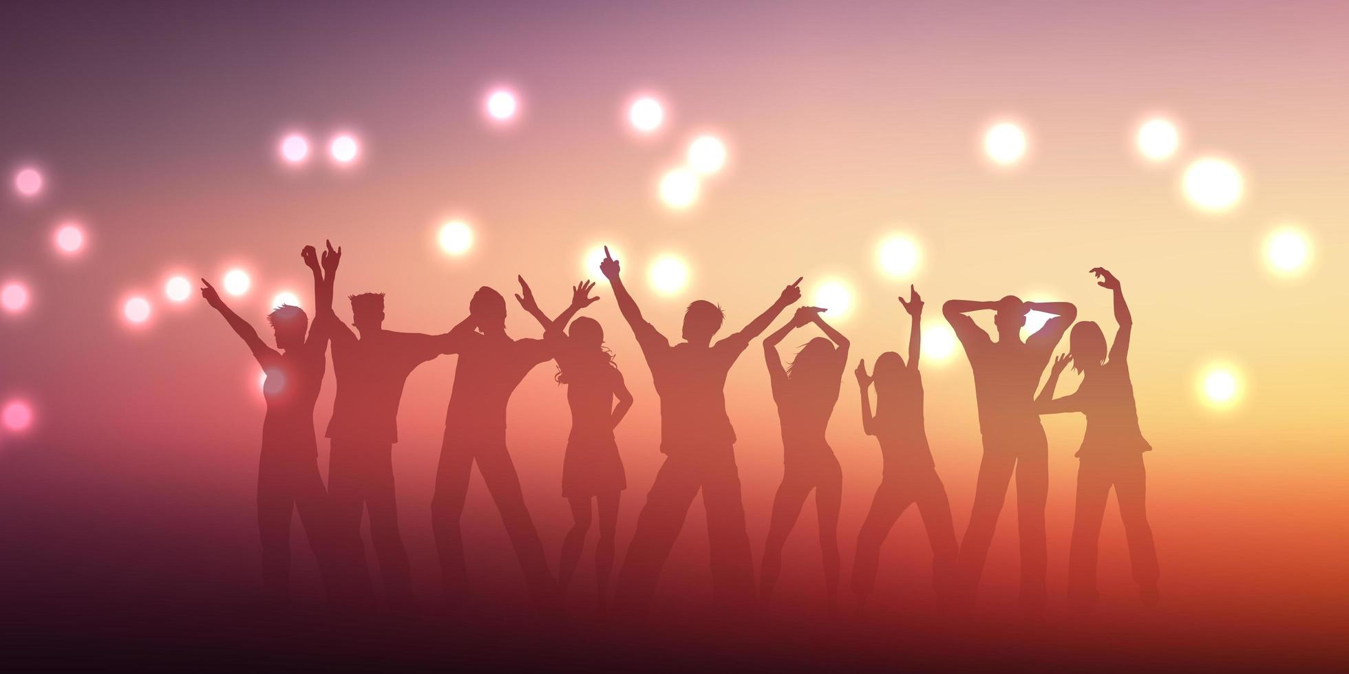 Banner design with silhouettes of people dancing vector