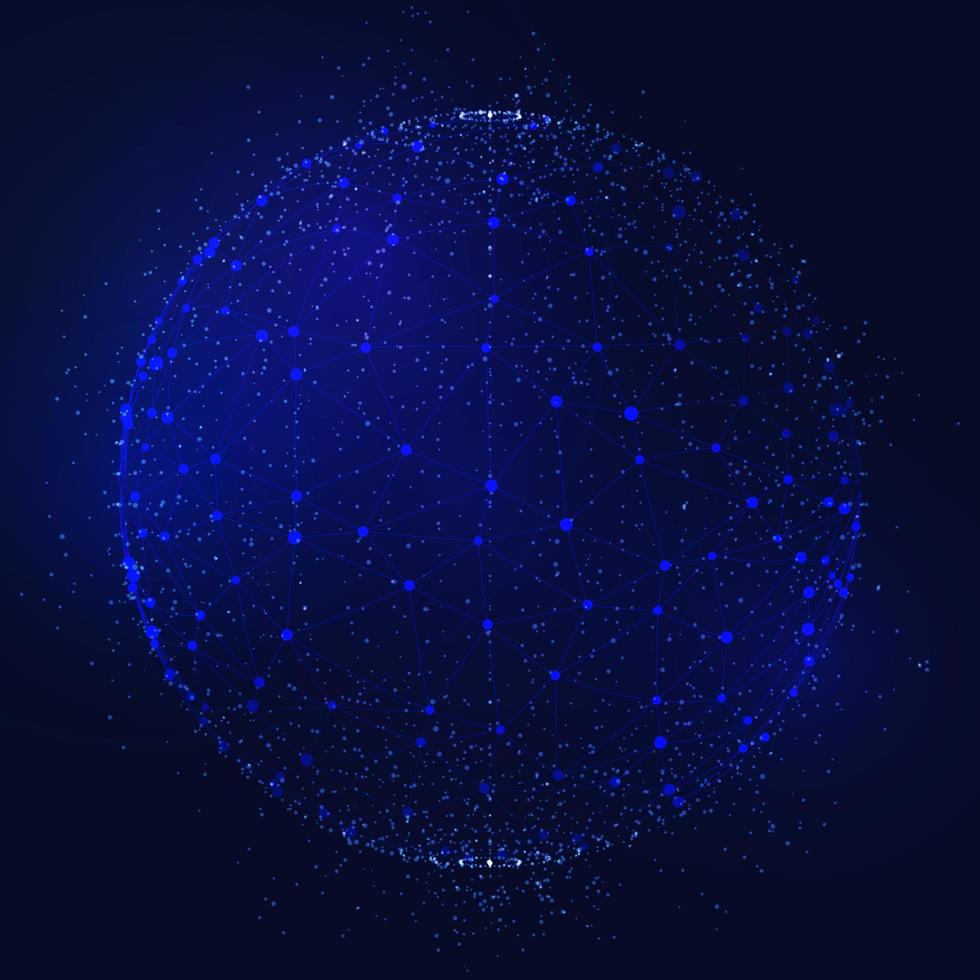 Abstract globe with low poly design  vector