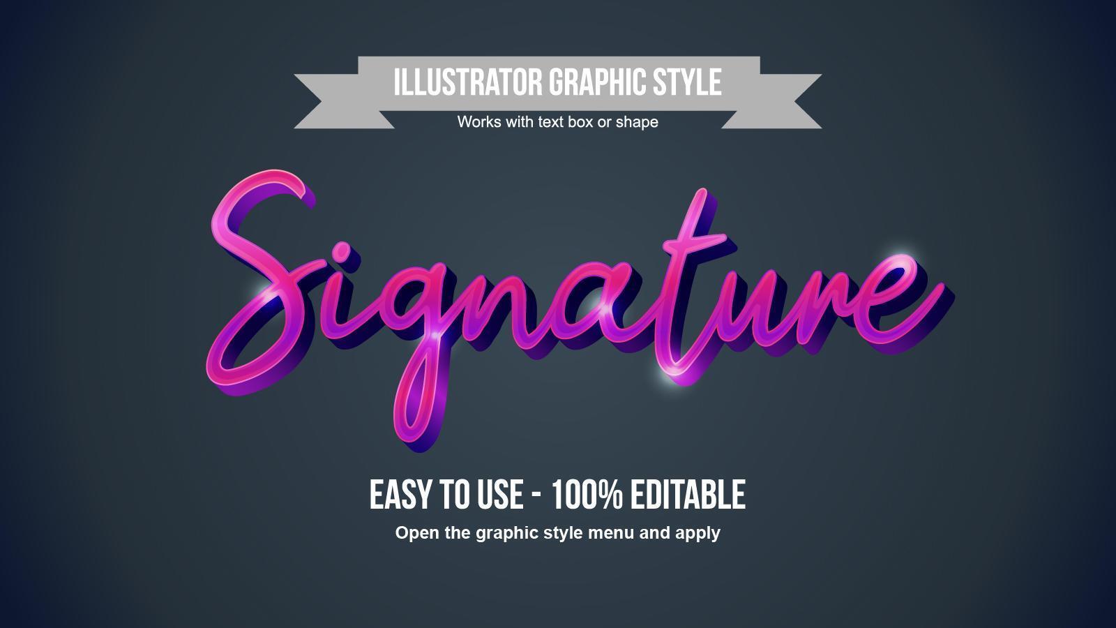 Pink metallic calligraphy editable text effect vector