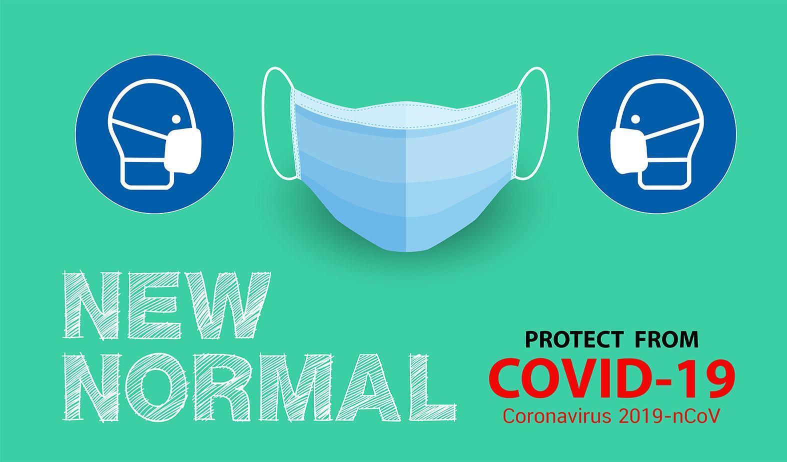 New normal, protection from disease poster vector