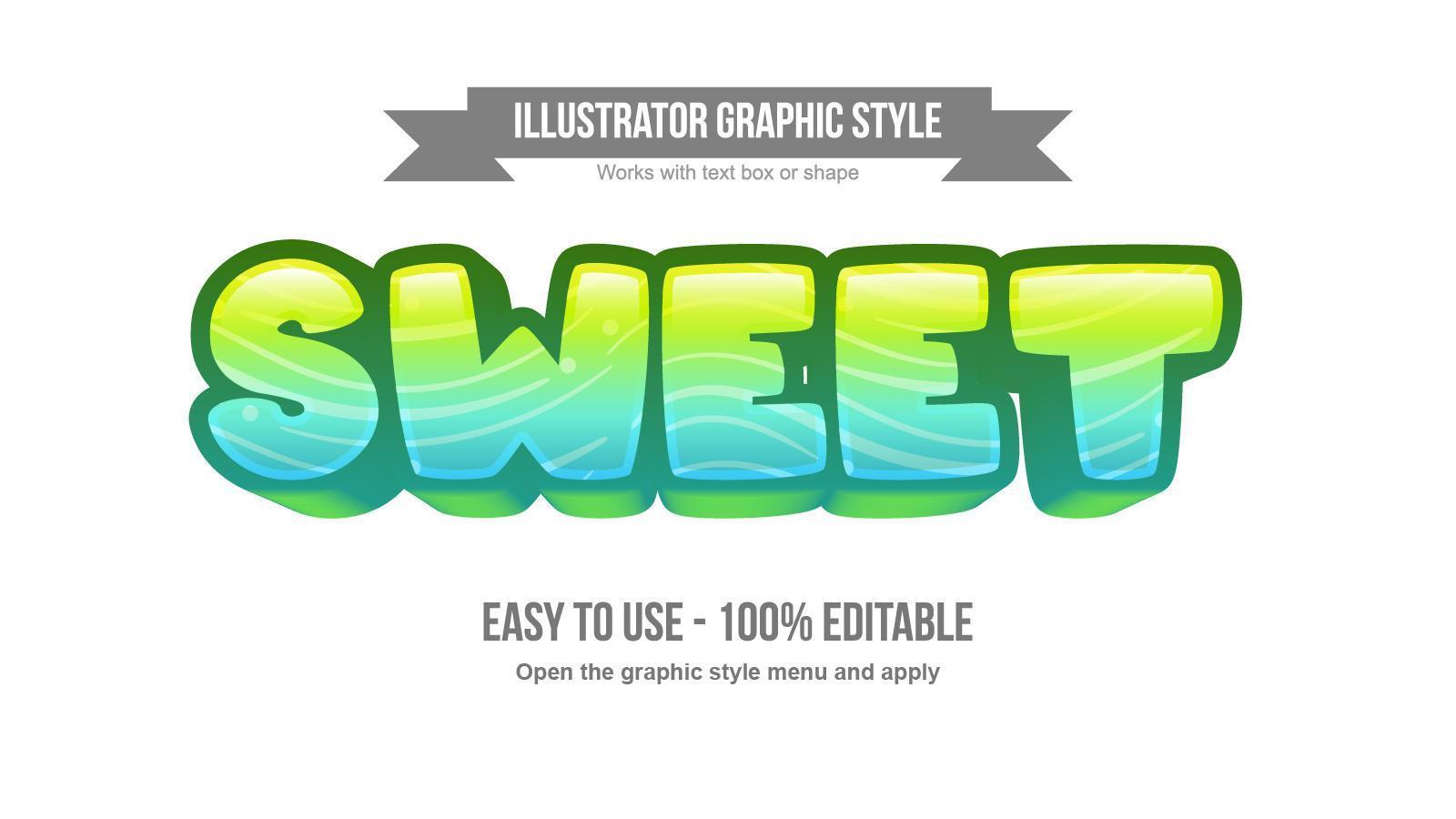 Bright green and blue waves pattern cartoon text effect vector