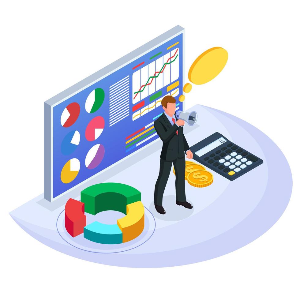 Man with megaphone for marketing campaign vector