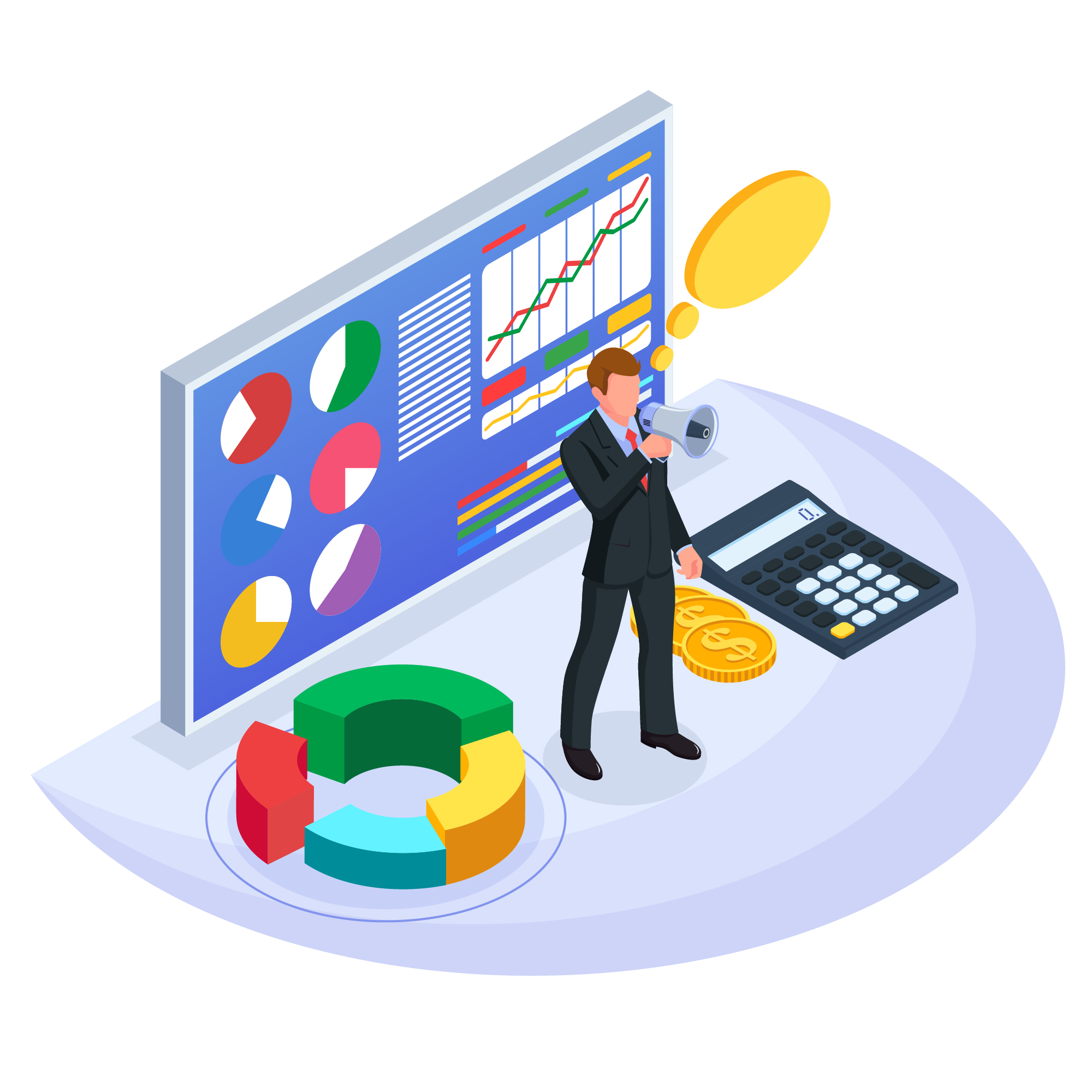 Man with megaphone for marketing campaign 1222414 Vector Art at Vecteezy