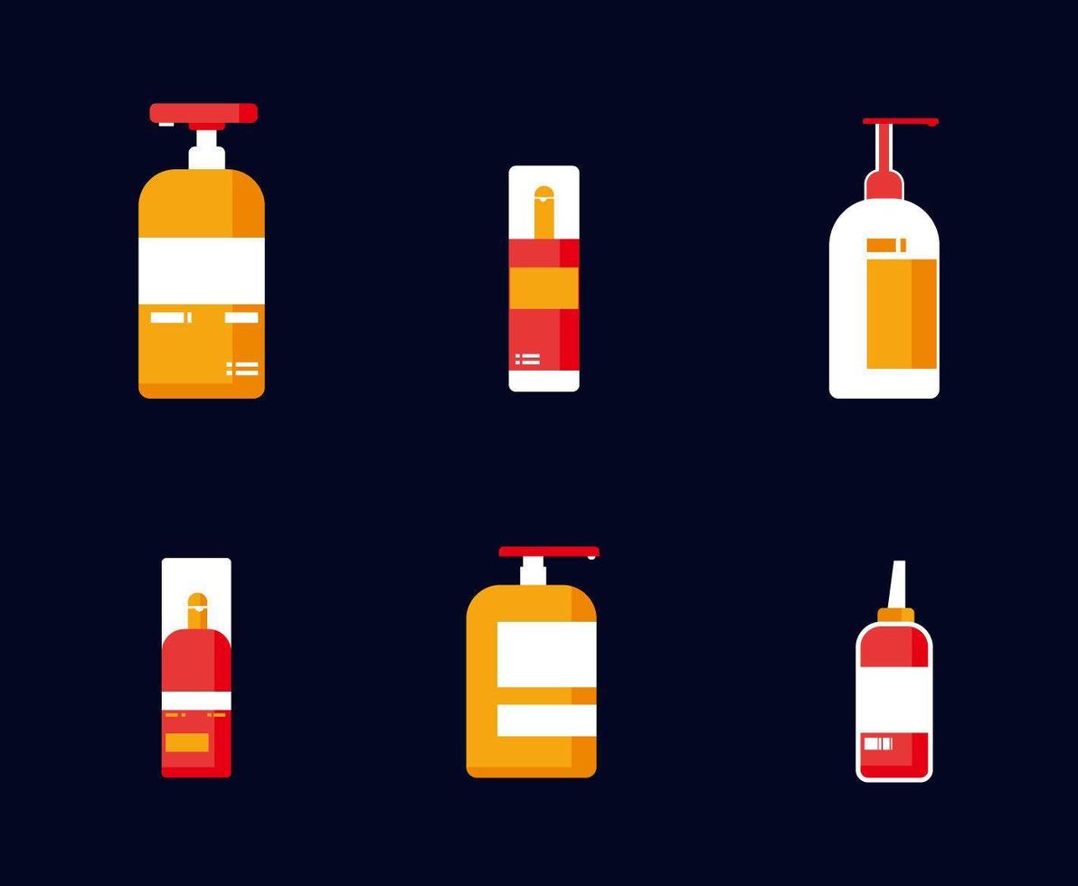 Flat style hand sanitizer set vector