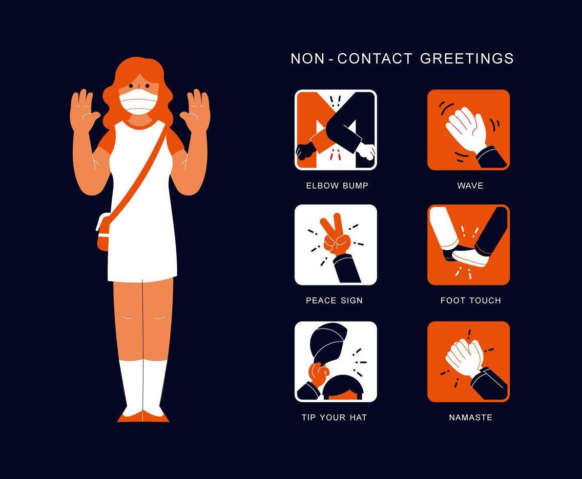 Non-contact greetings chart vector