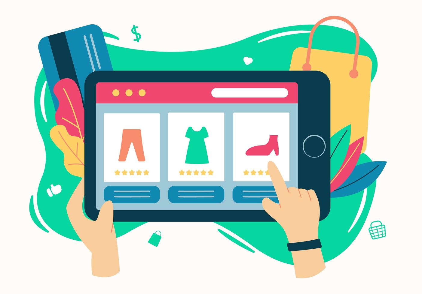 Online retail flat style design concept  vector