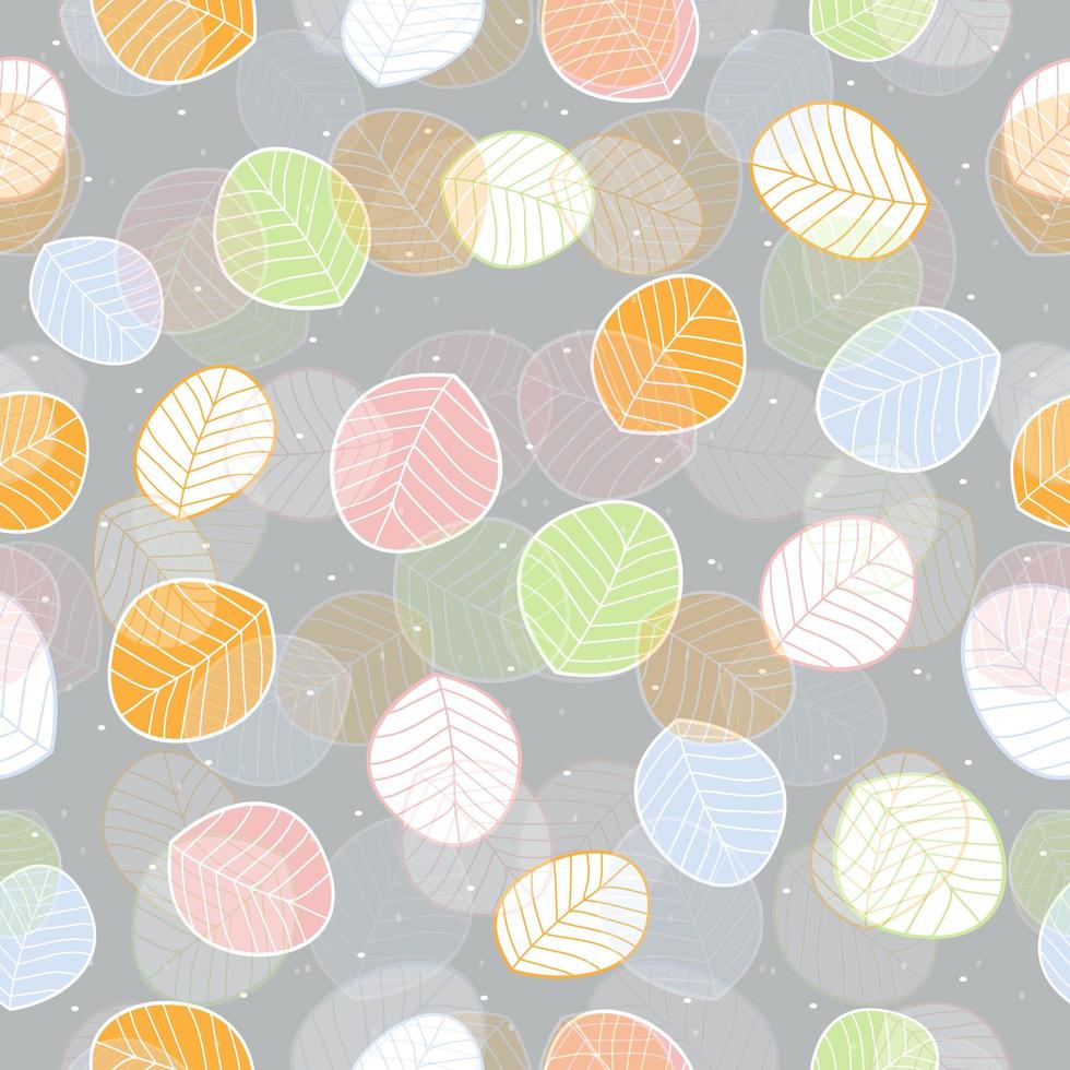 Cute colorful flat leaves pattern vector