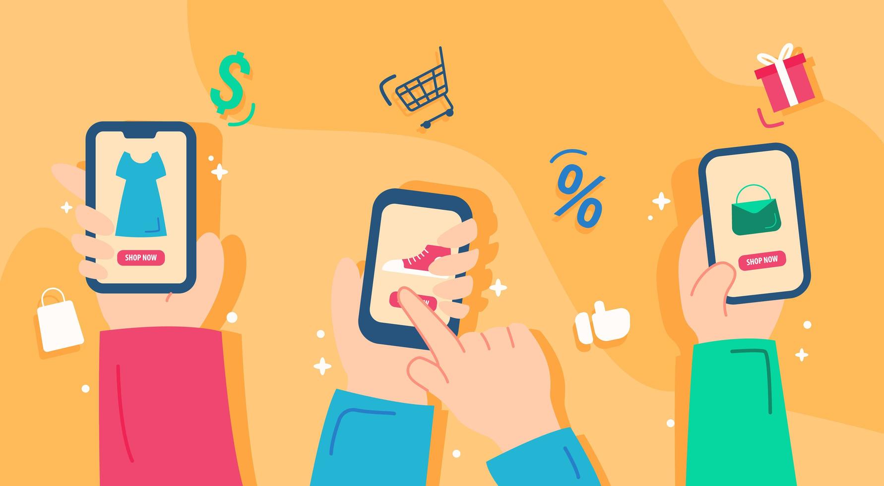 E-commerce smartphone technology design  vector