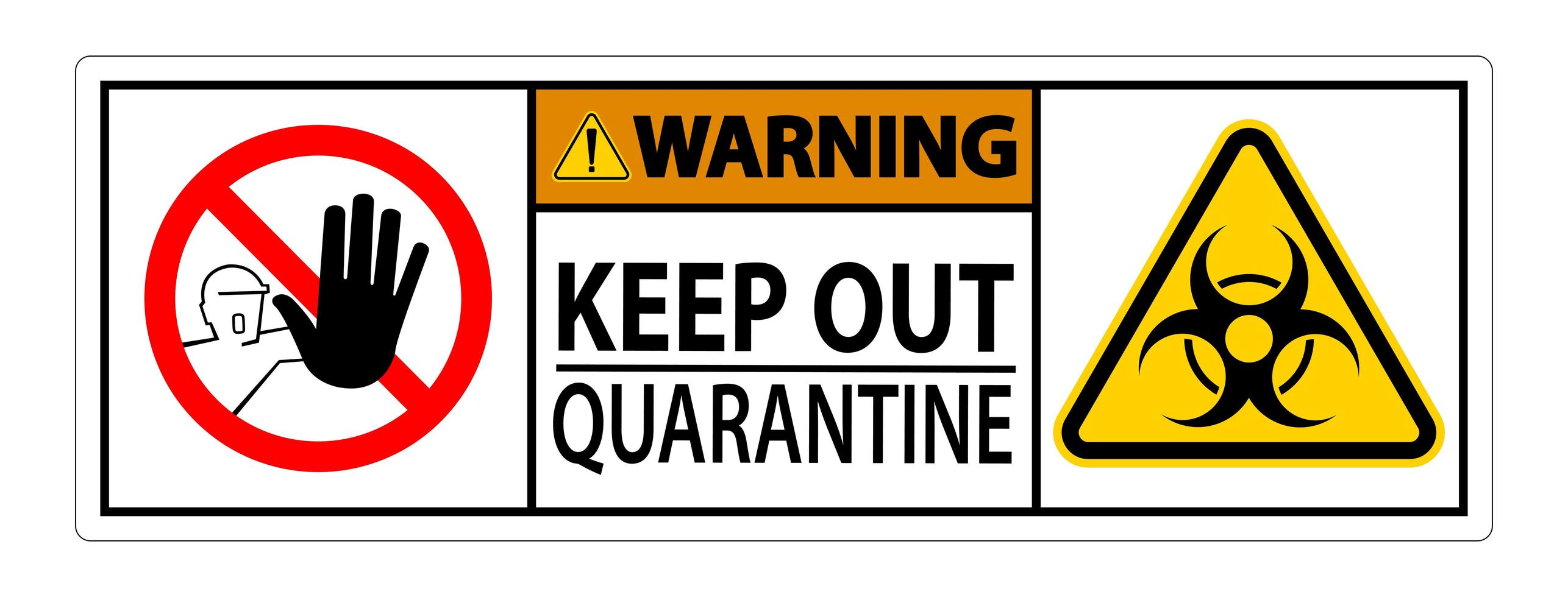 ''Warning Keep Out'' Quarantine Sign vector