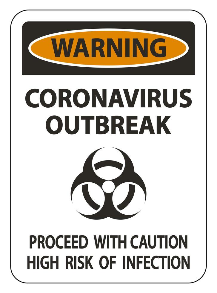 signo de brote de coronavirus '' advertencia '' vector