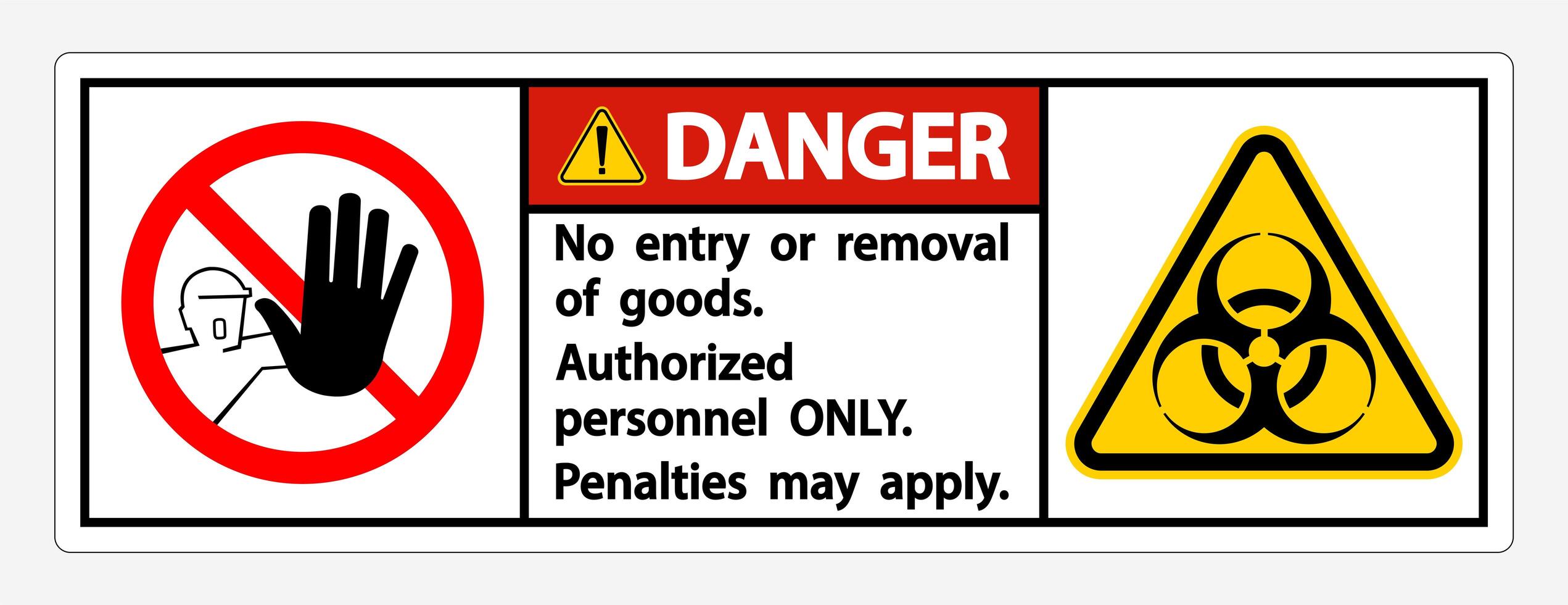 ''Danger'' Quarantine ''Authorized Personnel ONLY'' Sign vector