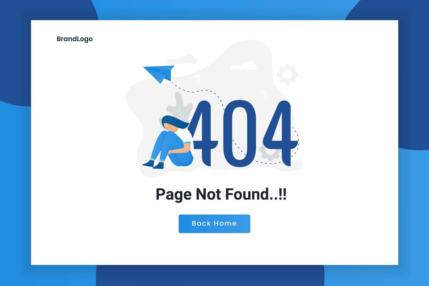 Design concept 404 error page not found vector