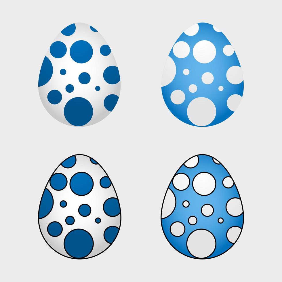 huevos de pascua con patrones vector