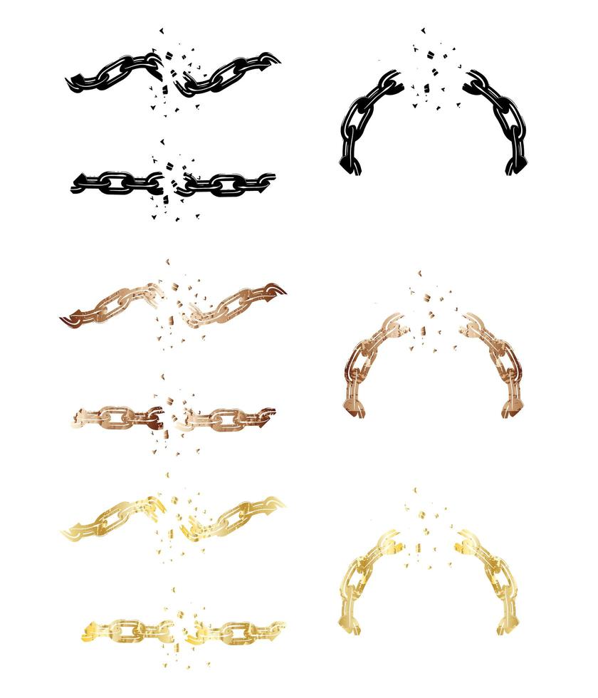 Set of broken chains vector