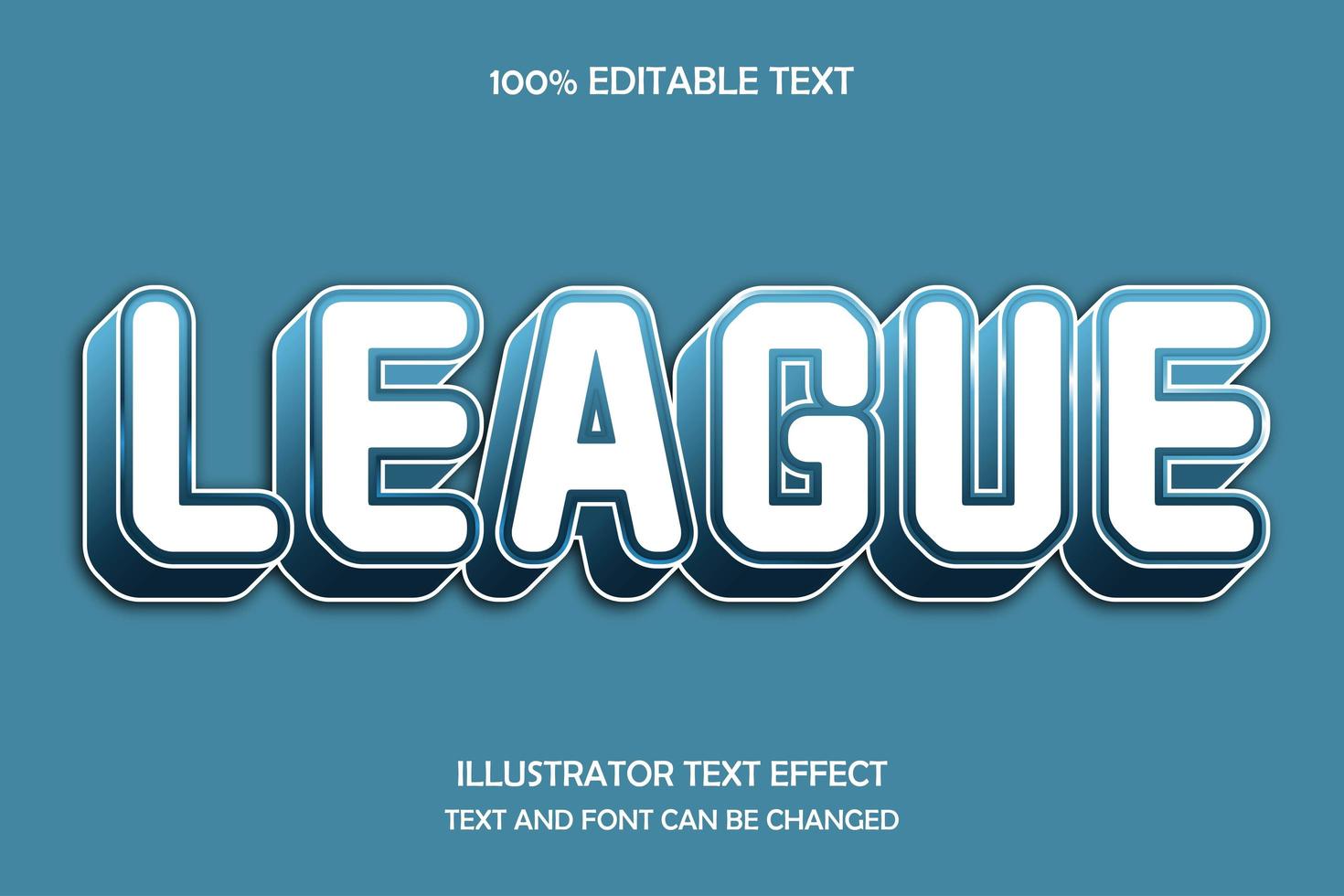 League 3d editable text effect  vector