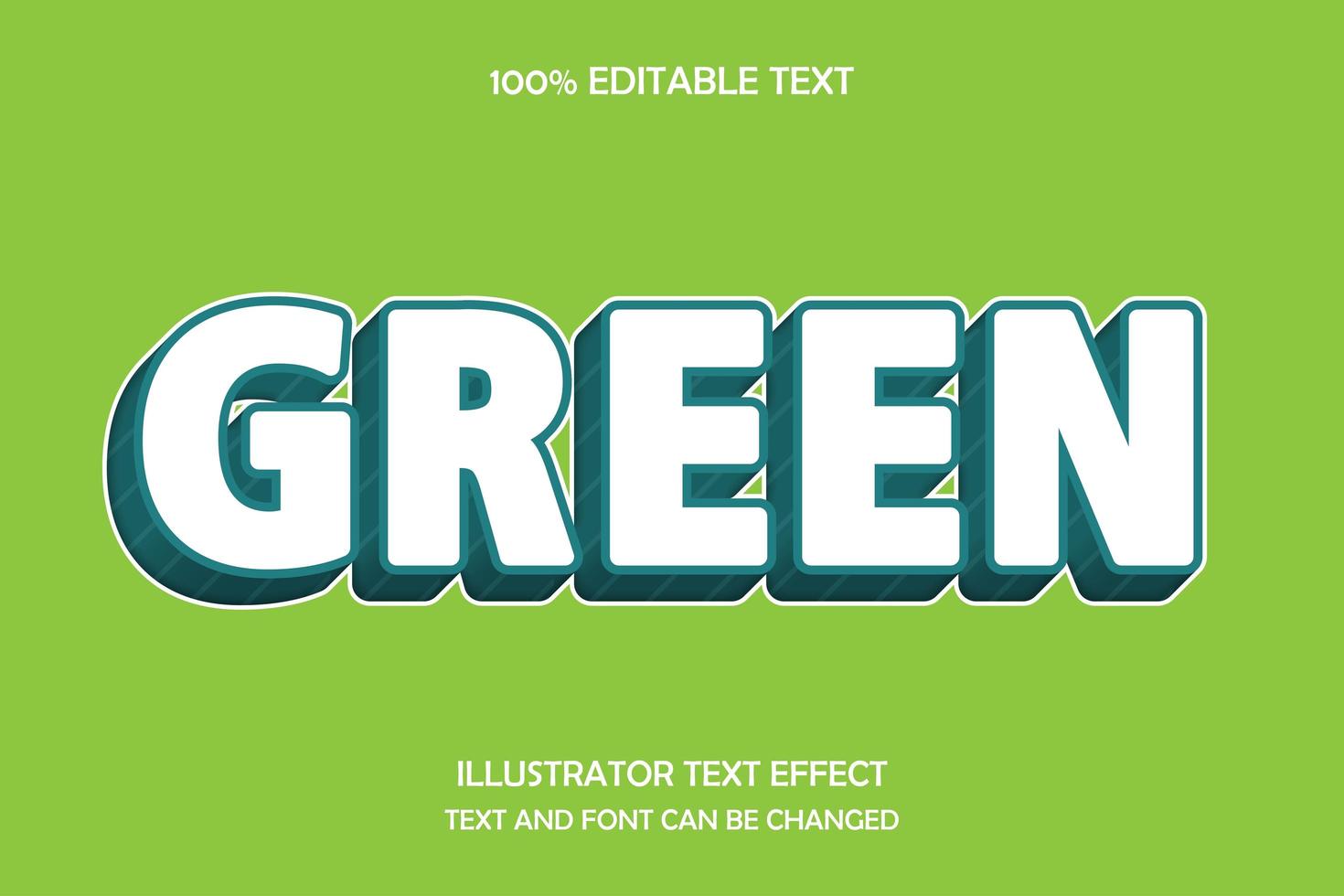 efecto de texto editable moderno verde vector