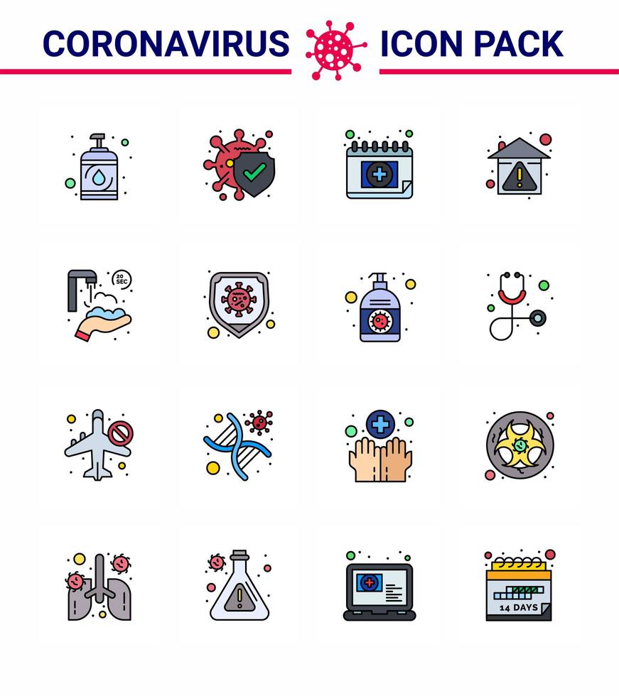 Colorful Coronavirus Icon Pack Including Calendar vector