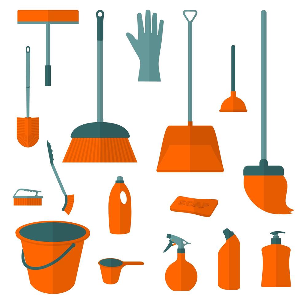 Set of Cleaning Items vector