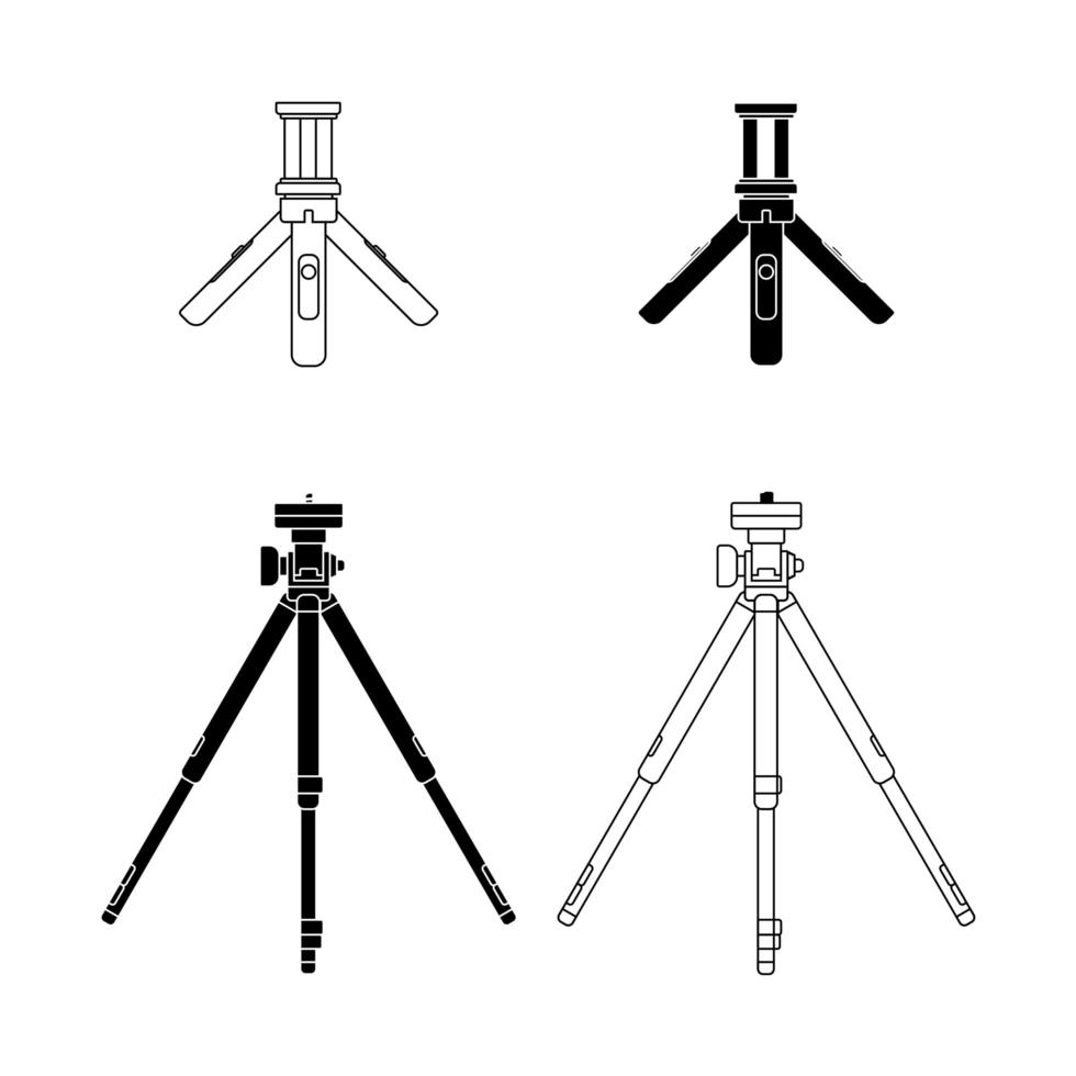 Set of Camera Tripods vector