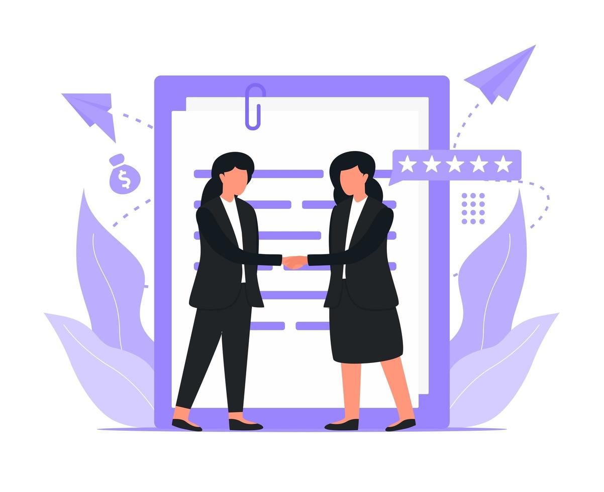 Business women shaking hands vector