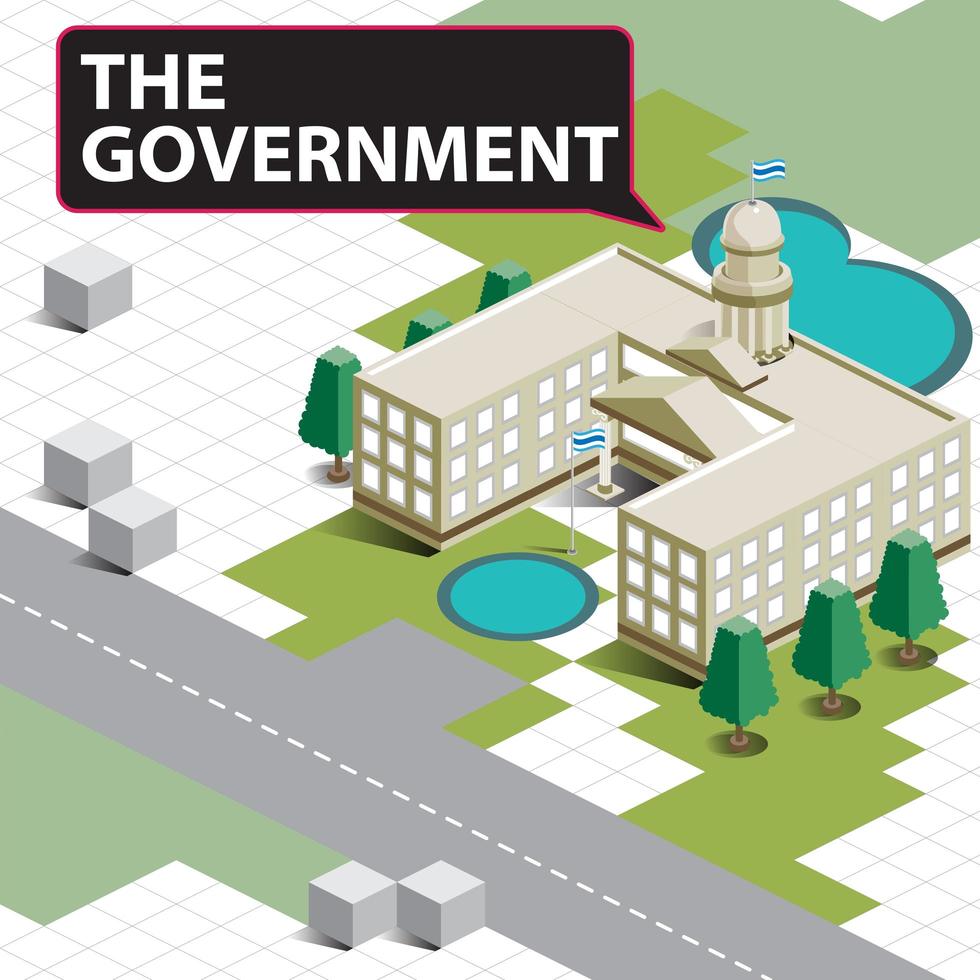 Isometric Government Landscape Building vector