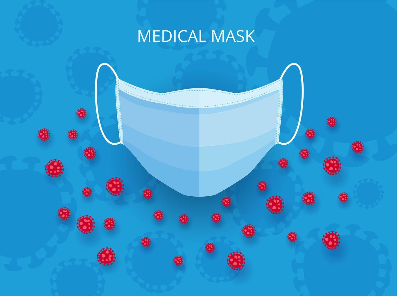 Cartoon style medical mask vector