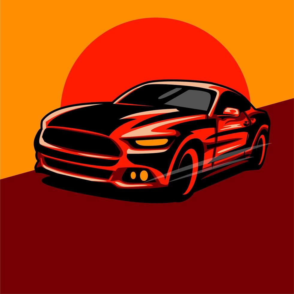 Red sports car design vector