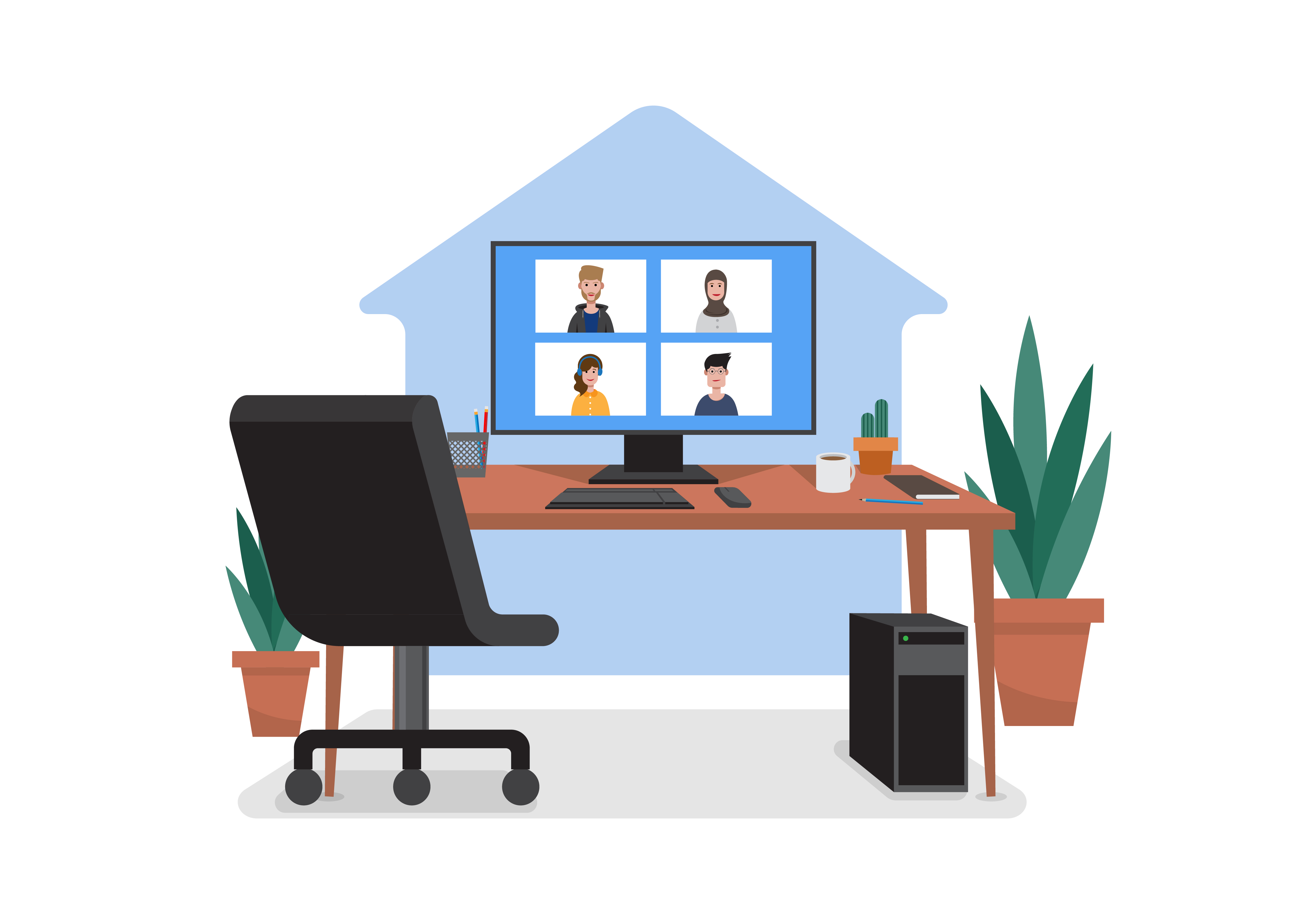Download Home Office für die Arbeit von zu Hause aus Design ...