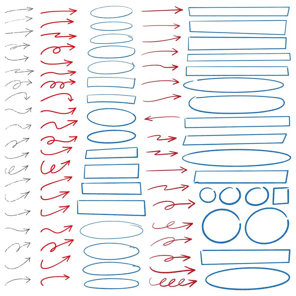 Hand Drawn Doodls Arrows and Shapes vector