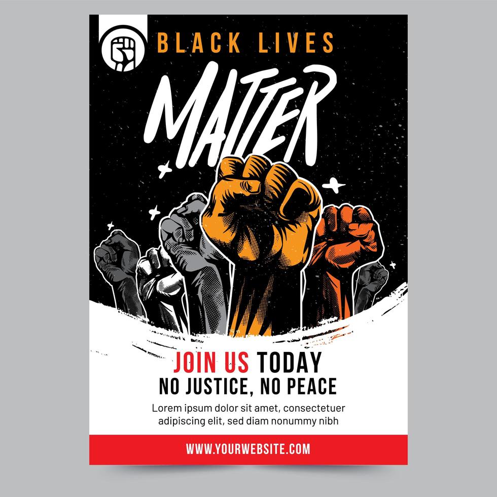 Black Lives Matter Raised Fist Flyer vector