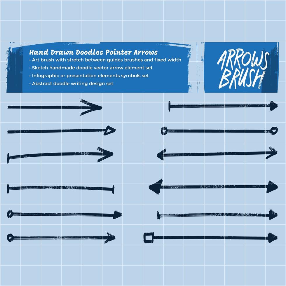 Hand Drawn Thick Sketch Arrows Set vector