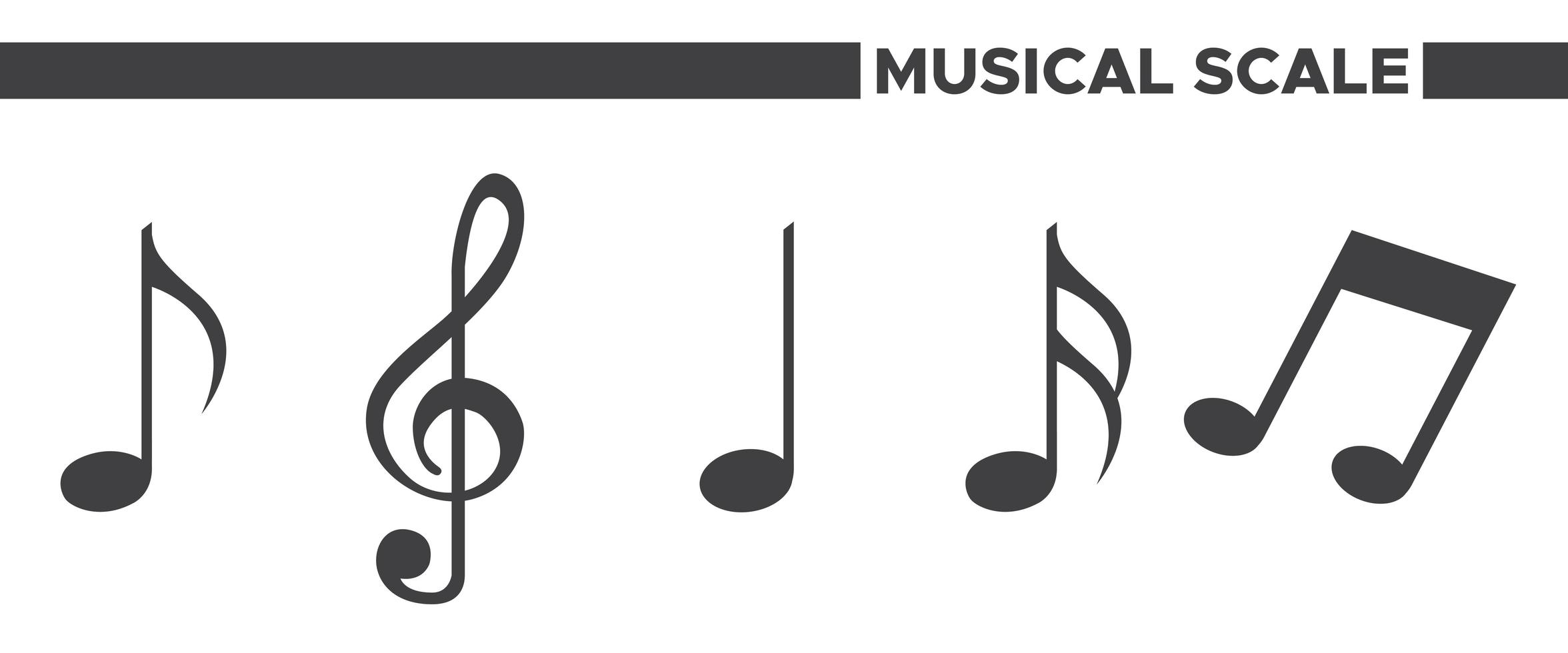 Set Of Musical Scale Icons vector